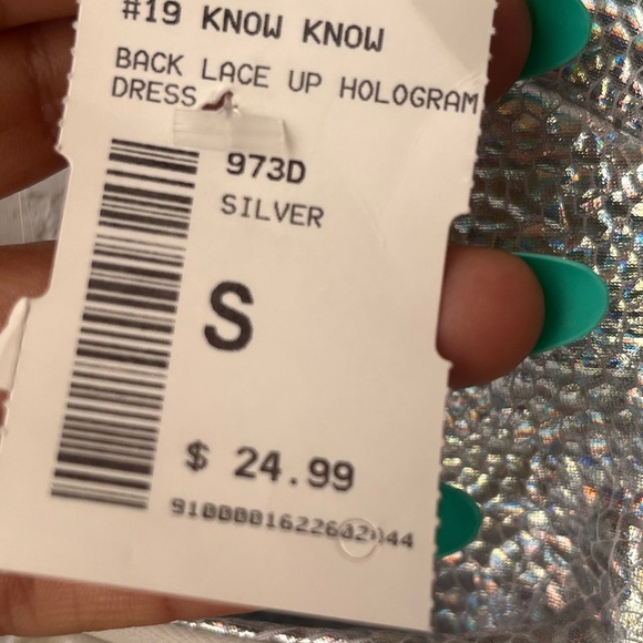 Silver Sequin Slip Party Dress Back Lace up Size S Brand New ! - Picture 4 of 7